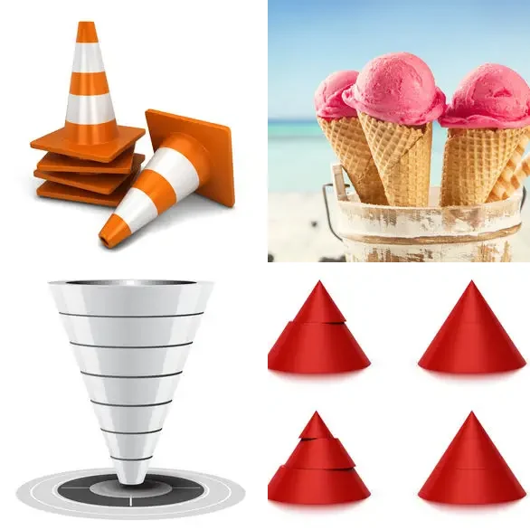 4 images 1 mot 4 lettres : solution CÔNE