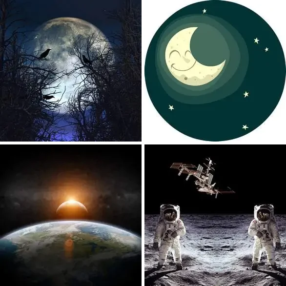 4 images 1 mot 4 lettres : solution LUNE