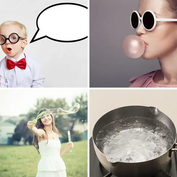 4 images 1 mot 5 lettres : solution BULLE