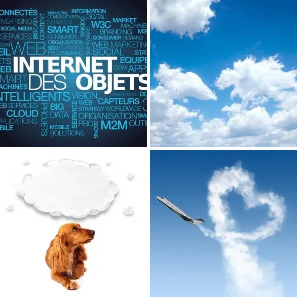 4 images 1 mot 5 lettres : solution NUAGE