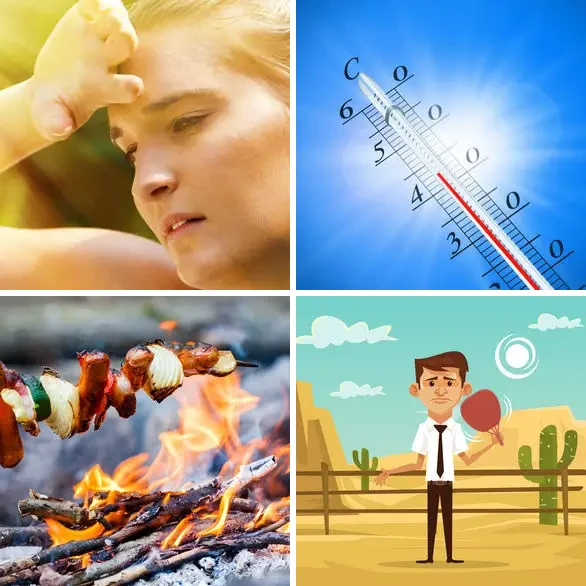 4 images 1 mot 7 lettres : solution CHALEUR