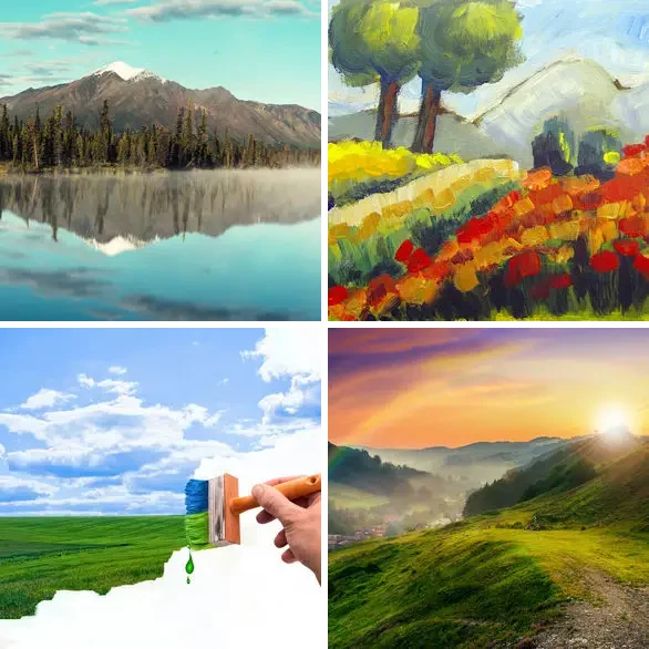 4 images 1 mot 7 lettres : solution PAYSAGE