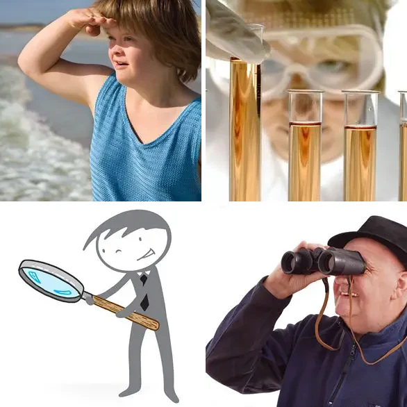 4 images 1 mot 7 lettres : solution SCRUTER