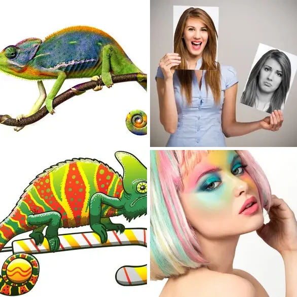 4 images 1 mot 8 lettres : solution CAMELEON