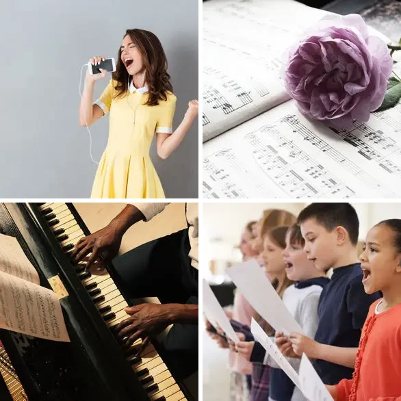 4 images 1 mot 8 lettres : solution CHANSONS