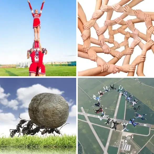 4 images 1 mot 8 lettres : solution ENSEMBLE