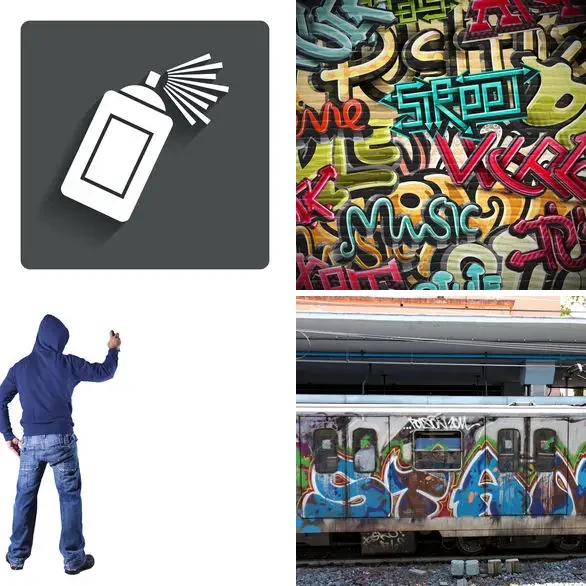 4 images 1 mot 8 lettres : solution GRAFFITI