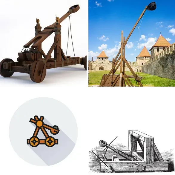 4 images 1 mot 9 lettres : solution CATAPULTE