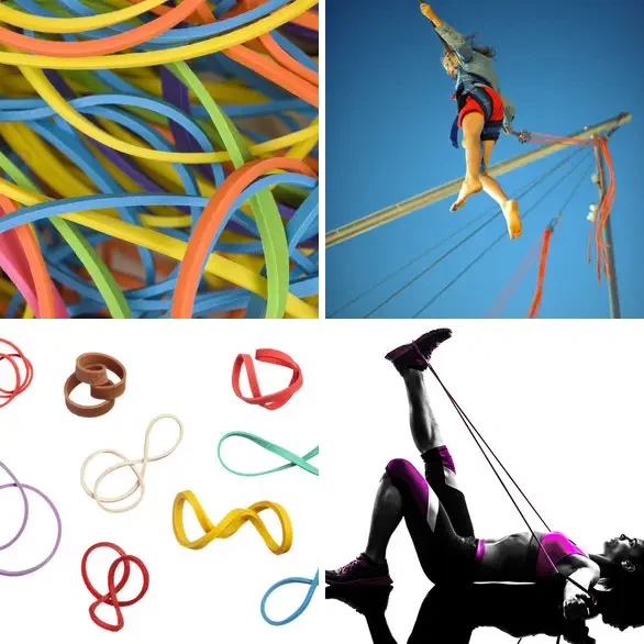 4 images 1 mot 9 lettres : solution ELASTIQUE