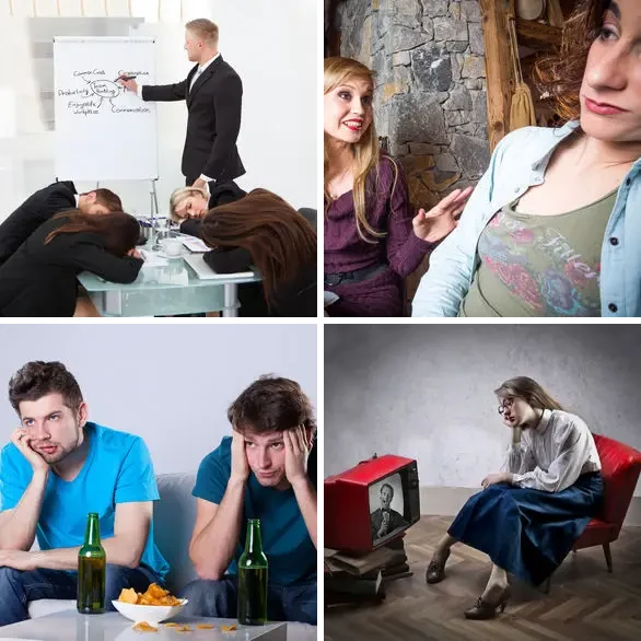 4 images 1 mot 9 lettres : solution ENNUYEUSE