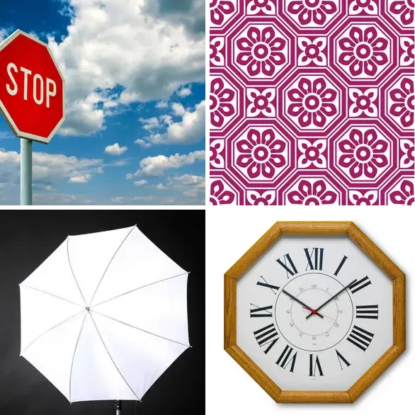 4 images 1 mot 9 lettres : solution OCTOGONAL
