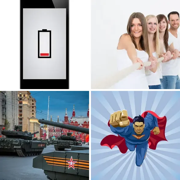4 images 1 mot 9 lettres : solution PUISSANCE