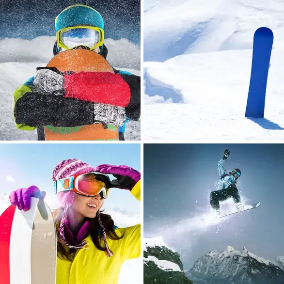 4 images 1 mot 9 lettres : solution SNOWBOARD